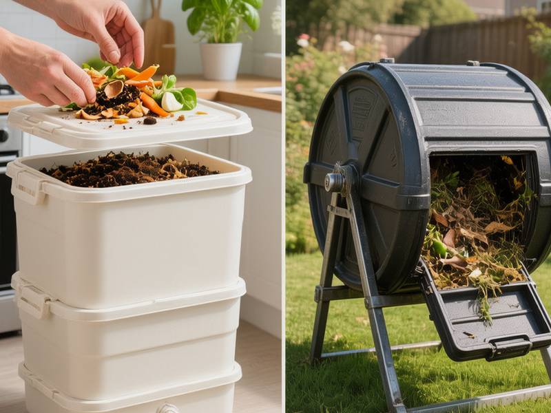 plusieurs compost maison et appartement.