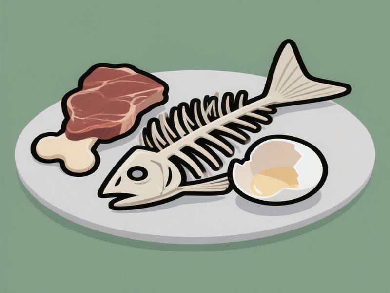 Illustration de déchets de cuisine protéinés