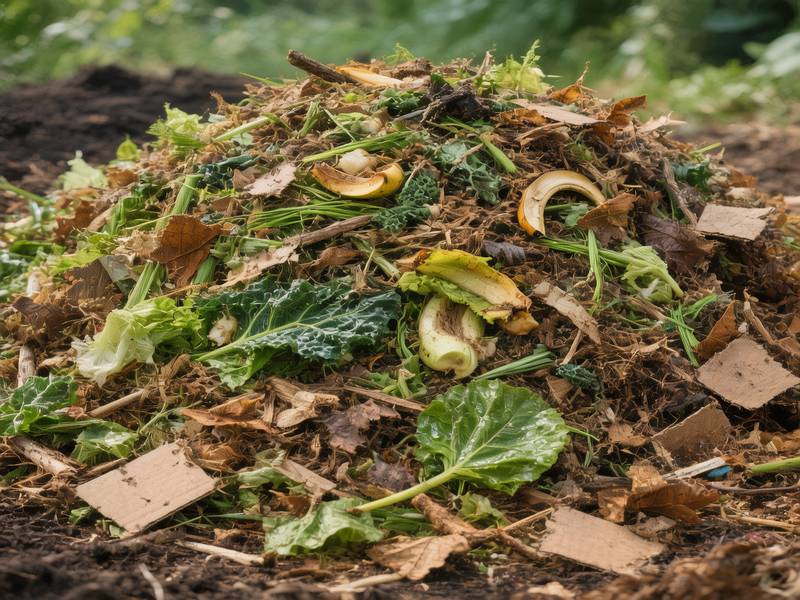 Un mélange équilibré de déchets verts et bruns, prêts à être compostés