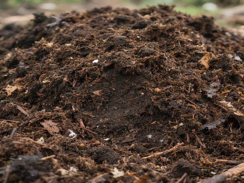 Compost sans vers de terre visibles